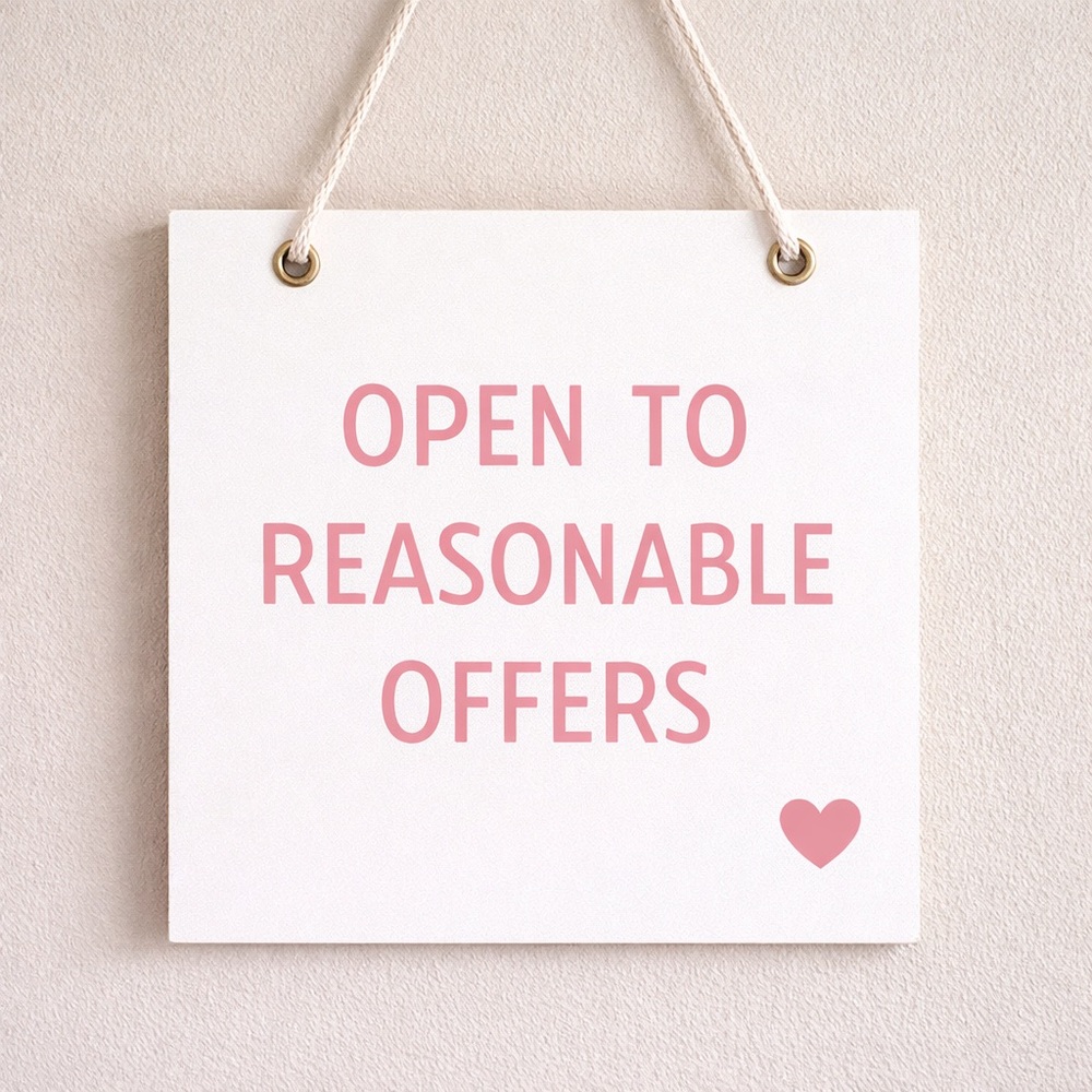White and Pink Decorative Sign